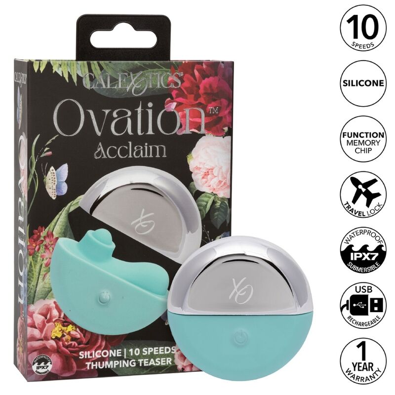 CALIFORNIA EXOTICS - OVATION ACCLAIM STIMULATOR AQUA GREEN CALIFORNIA EXOTICS - OVATION ACCLAIM STIMULATOR AQUA GREEN