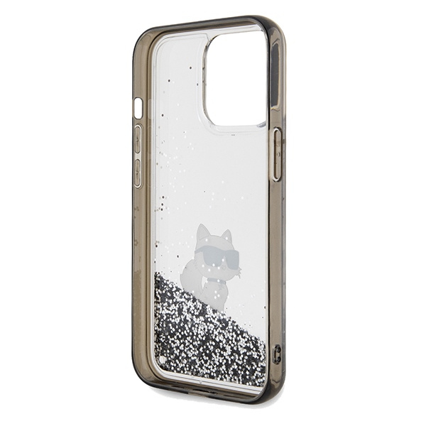 Karl Lagerfeld KLHCP13XLKCNSK Apple iPhone 13 Pro Max hardcase Liquid Glitter Choupette transparent