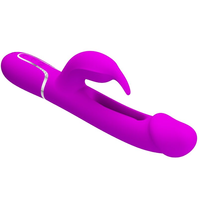 PRETTY LOVE - KAMPAS RABBIT 3 IN 1 MULTIFUNCTION VIBRATOR WITH TONGUE VIOLET