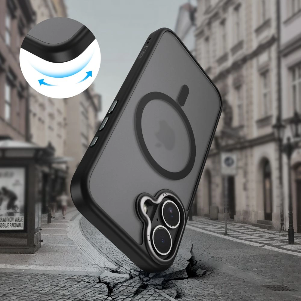 Etui Tech-Protect MagEdge MagSafe do Apple iPhone 17 Matte Black/gunmetal