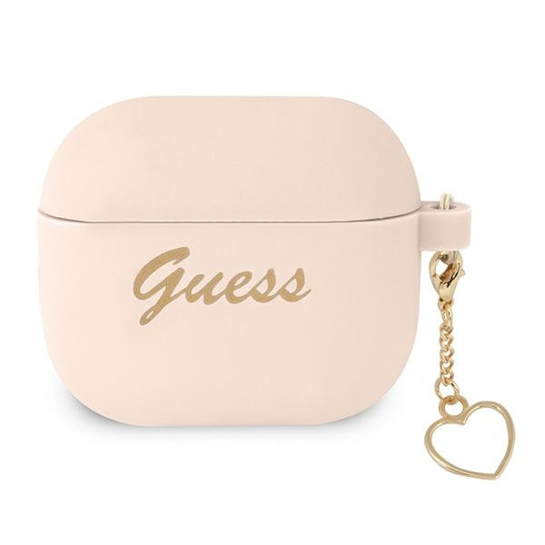 Guess GUA3LSCHSP Apple AirPods 3 cover pink Silicone Charm Collection