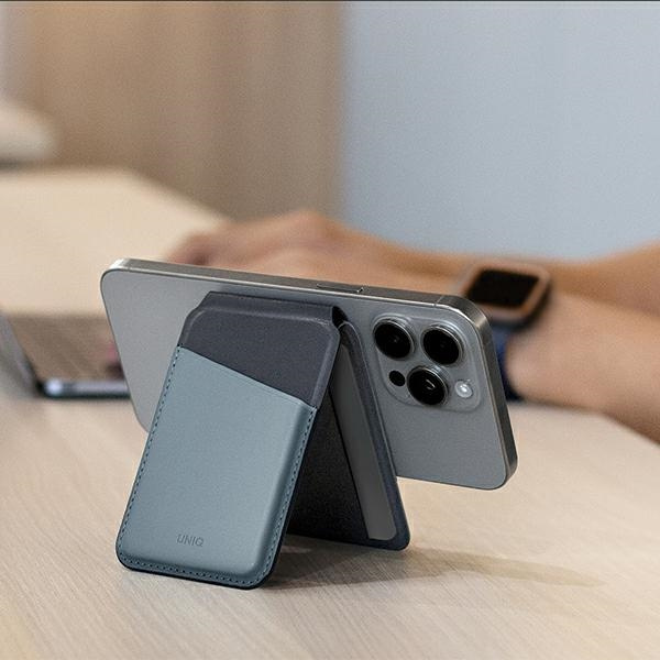 UNIQ Lyden DS RFID magnetic wallet with stand function charcoal grey-black