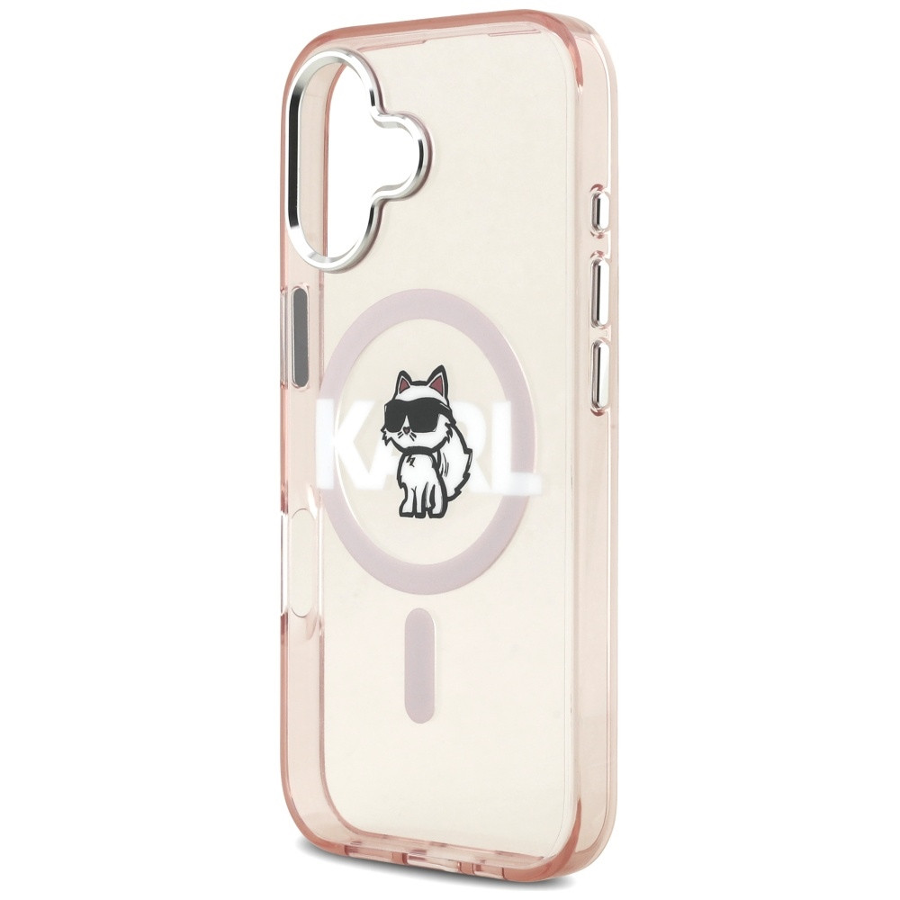 Etui Karl Lagerfeld IML Choupette Sketch Logo MagSafe do Apple iPhone 17 różowy