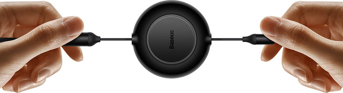 Baseus Bright Mirror 2 retractable cable 3in1 USB Type A - micro USB + Lightning + USB Type C 66W 1.1m black