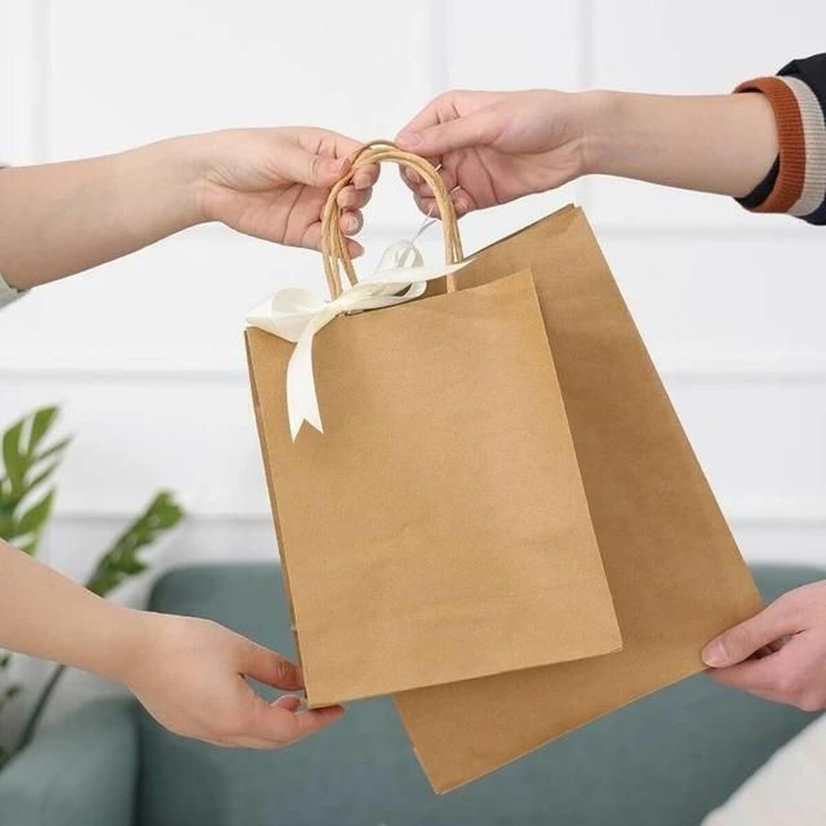 Paper Bag Algon Kraft 26 x 14 x 31 cm (24 Units) Paper Bag Algon Kraft 26 x 14 x 31 cm (24 Units)