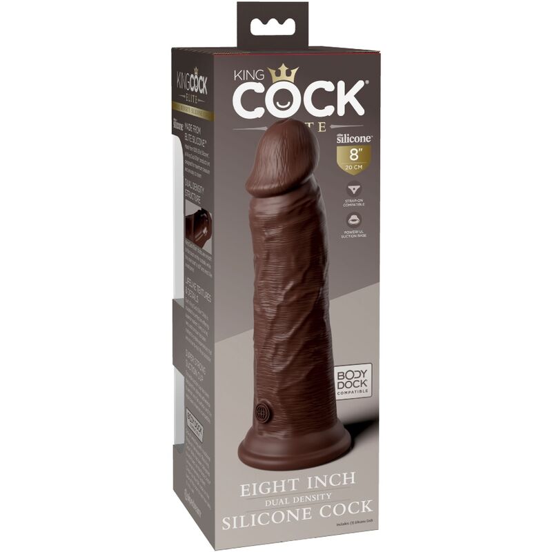 KING COCK ELITE - REALISTIC SILICONE DILDO 20.3 CM BROWN