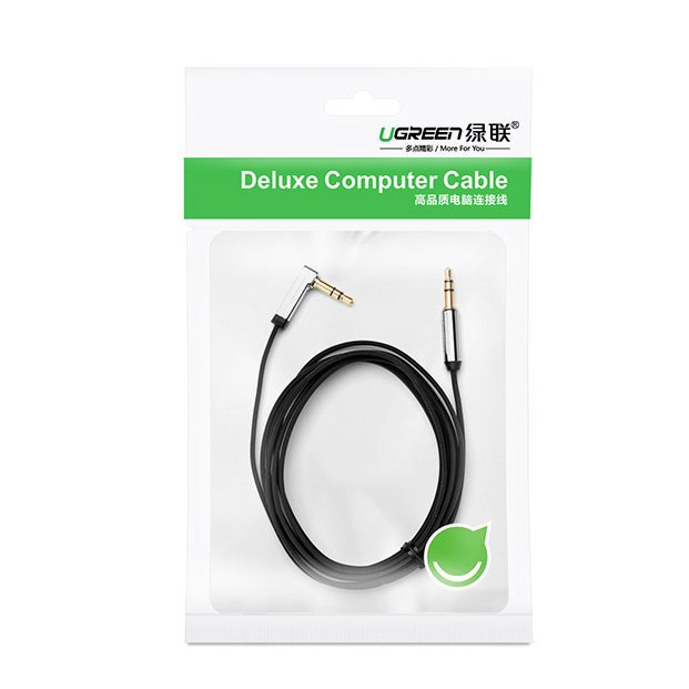 UGREEN AV119 flat angle audio cable AUX mini jack 3.5 mm 0.5 m black