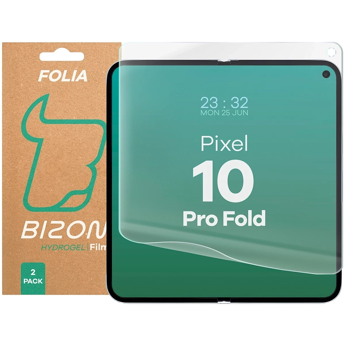 Folia hydrożelowa na środkowy ekran Bizon Glass Hydrogel Mid Duo do Google Pixel 10 Pro Fold [2 PACK]