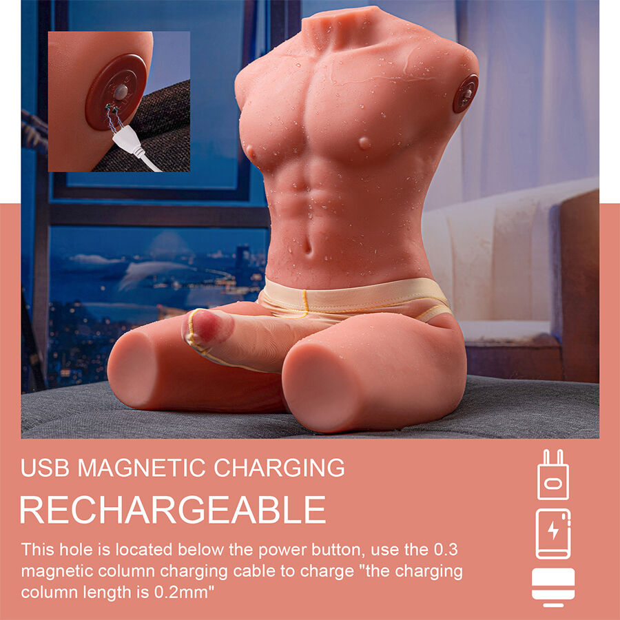 XISE - JASON HALF BODY REALISTIC MALE TORSO WITH THRUSTING AND VIBRATION 55 CM XISE - JASON HALF BODY REALISTIC MALE TORSO WITH THRUSTING AND VIBRATION 55 CM