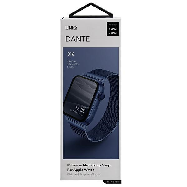 UNIQ strap Dante Apple Watch Series 4/5/6/7/SE 38/40/41mm Stainless Steel cobalt blue