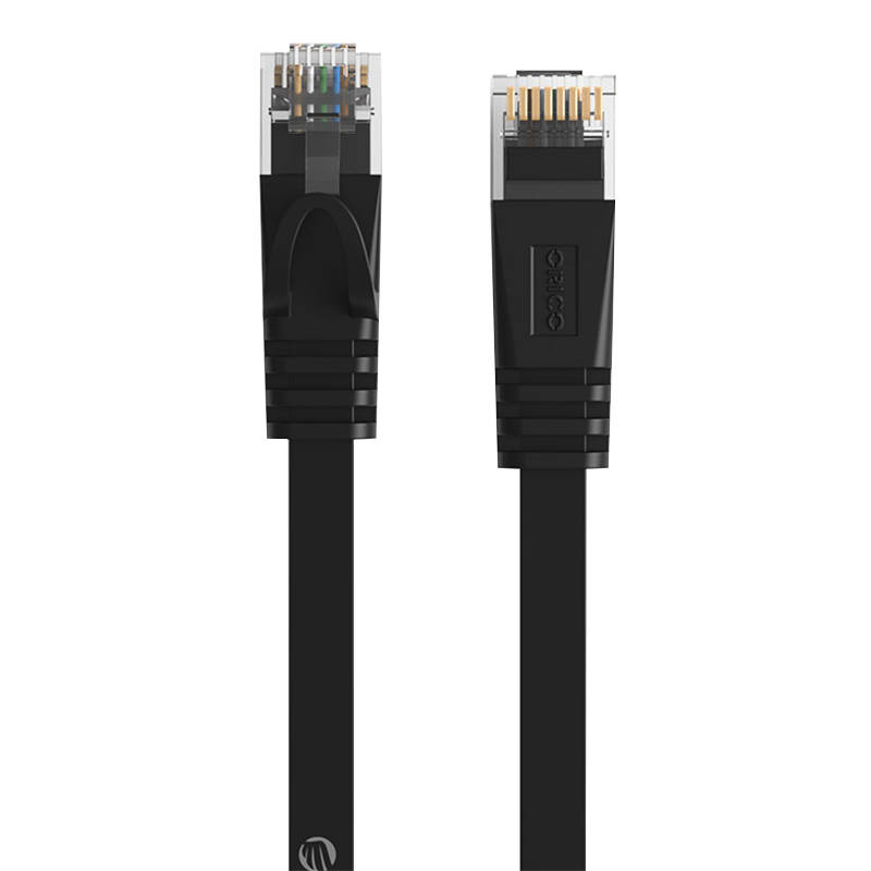 OricoFlat Ethernet RJ45 Cable, Cat.6, 20m (black)