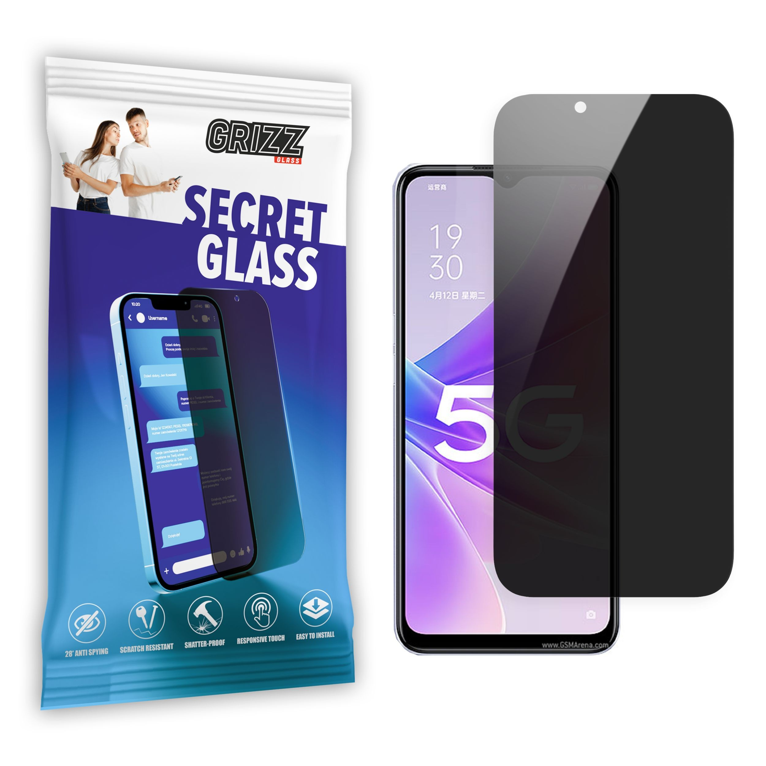 GrizzGlass SecretGlass Oppo A57 5G