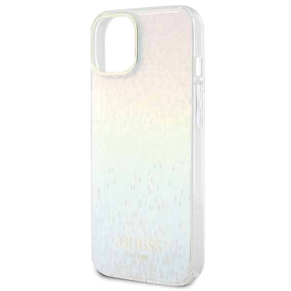Guess GUHCP15SHDECMI Apple iPhone 15 hardcase IML Faceted Mirror Disco Iridescent multicolor