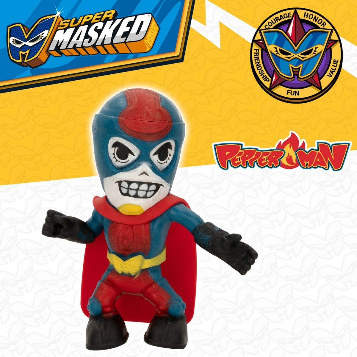 Collectable Figures Eolo Super Masked Pepper Man Elastic 14 x 15,5 x 5,5 cm (12 Units)