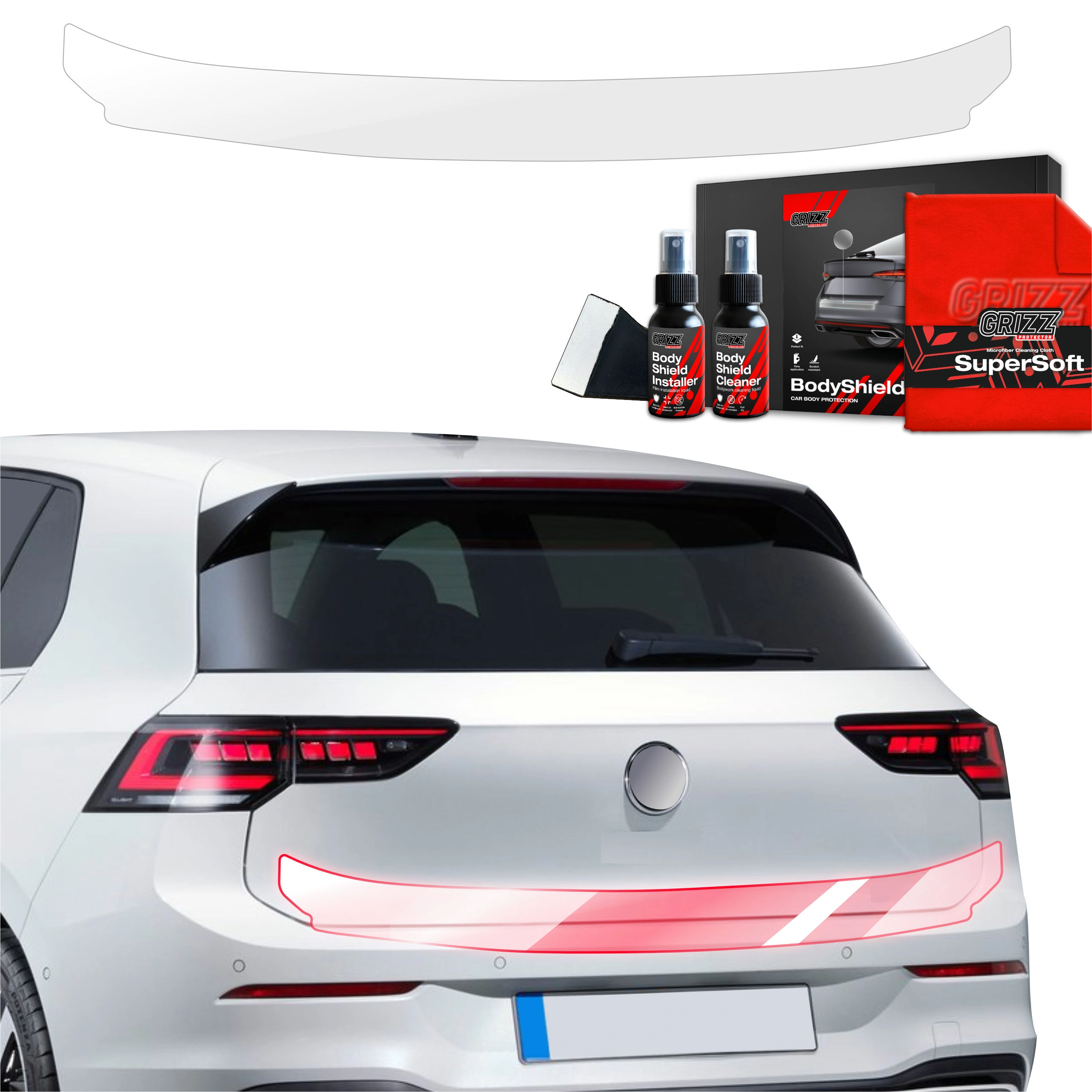 Folia ochronna na próg bagażnika GrizzGlass BodyShield do Volkswagen VW Golf 8 Hatchback (2024-2025)