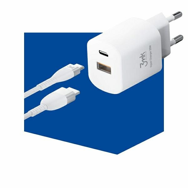 3MK HyperCharger 20W USB-C + USB-A PD 3.0 QC 3.0 white