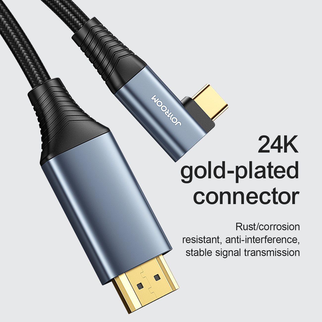 Joyroom angled cable SY-20C1 USB-C / HDMI 4K 60Hz 2m grey