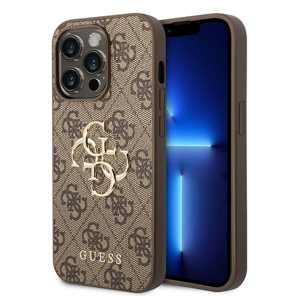 Guess GUHCP15X4GMGBR Apple iPhone 15 Pro Max hardcase 4G Big Metal Logo brown