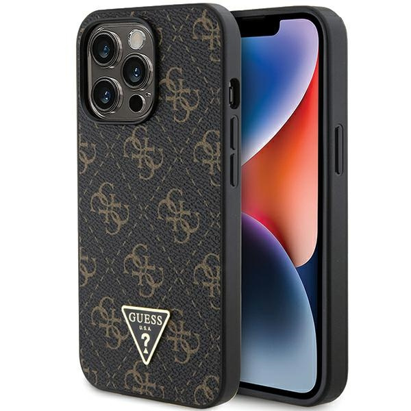 Guess GUHCP13LPG4GPK Apple iPhone 13 / 13 Pro hardcase 4G Triangle Metal Logo black