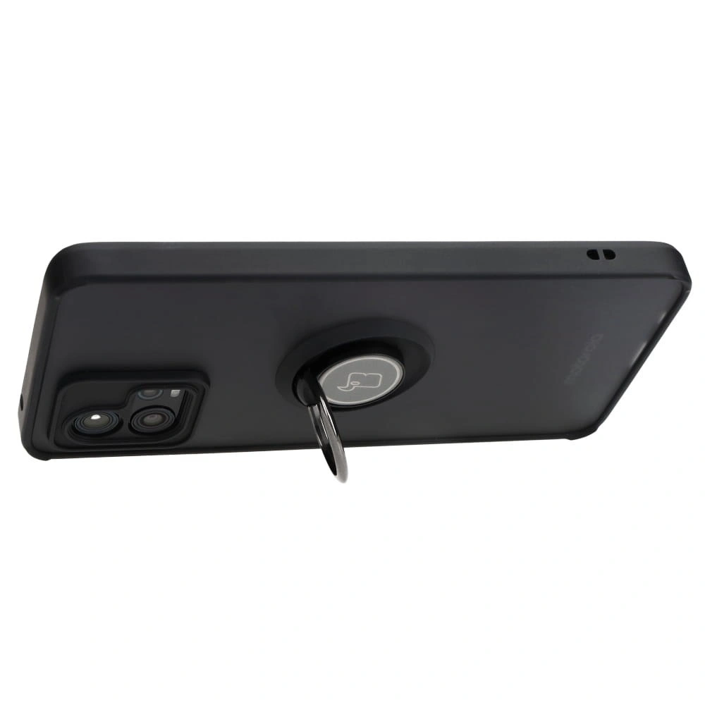 Bizon Case Hybrid Ring Motorola Moto G72 smoky with a black frame