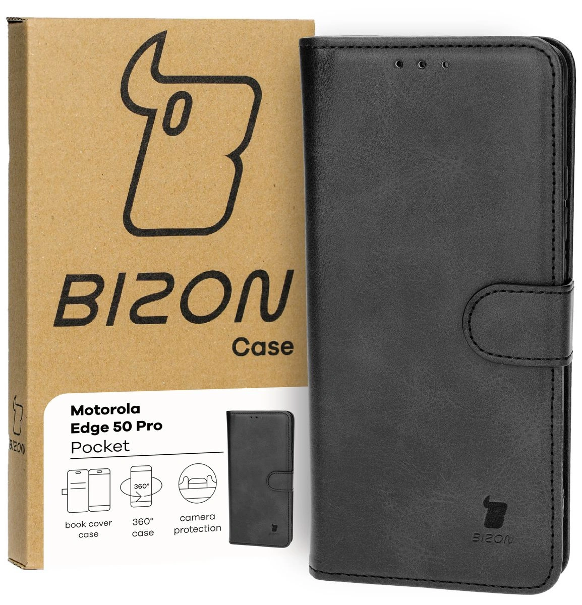 Bizon Case Pocket Motorola Edge 50 Pro black