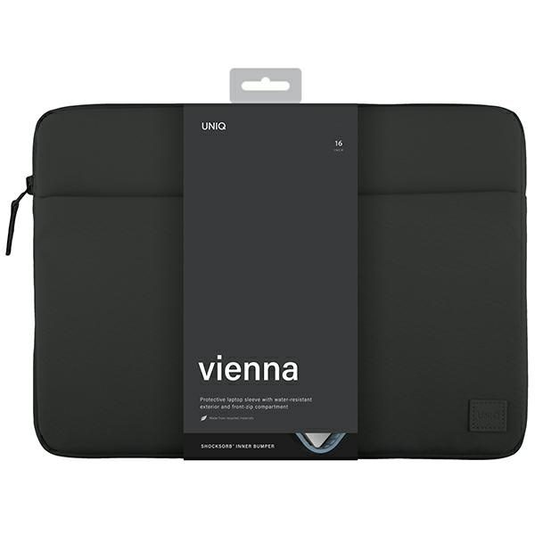 UNIQ Vienna laptop Sleeve 16 inch Waterproof RPET midnight black
