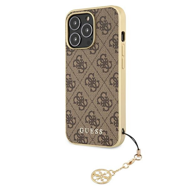 Guess GUHCP13XGF4GBR Apple iPhone 13 Pro Max brown hardcase 4G Charms Collection