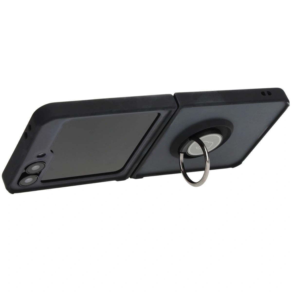 Bizon Case Hybrid Ring Samsung Galaxy Z Flip6 smoky with a black frame