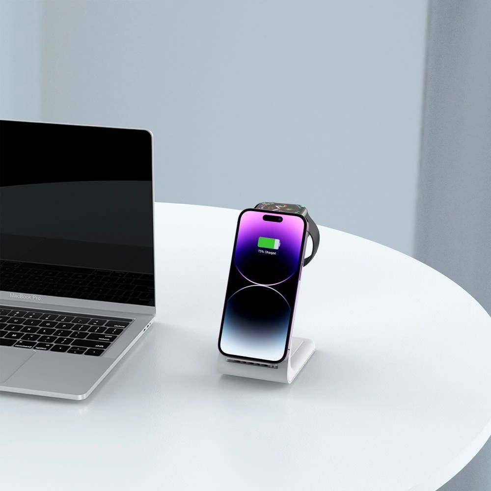 Tech-Protect QI15W-A36 3in1 Wireless Charger For Apple White