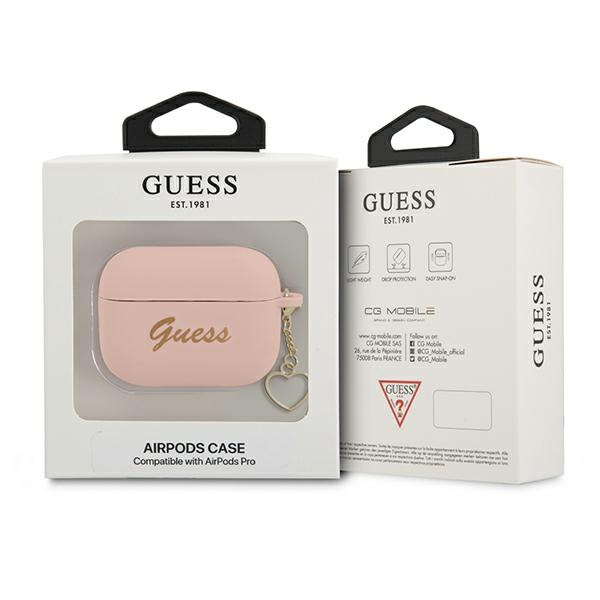 Guess GUAPLSCHSP Apple AirPods Pro pink Silicone Charm Heart Collection