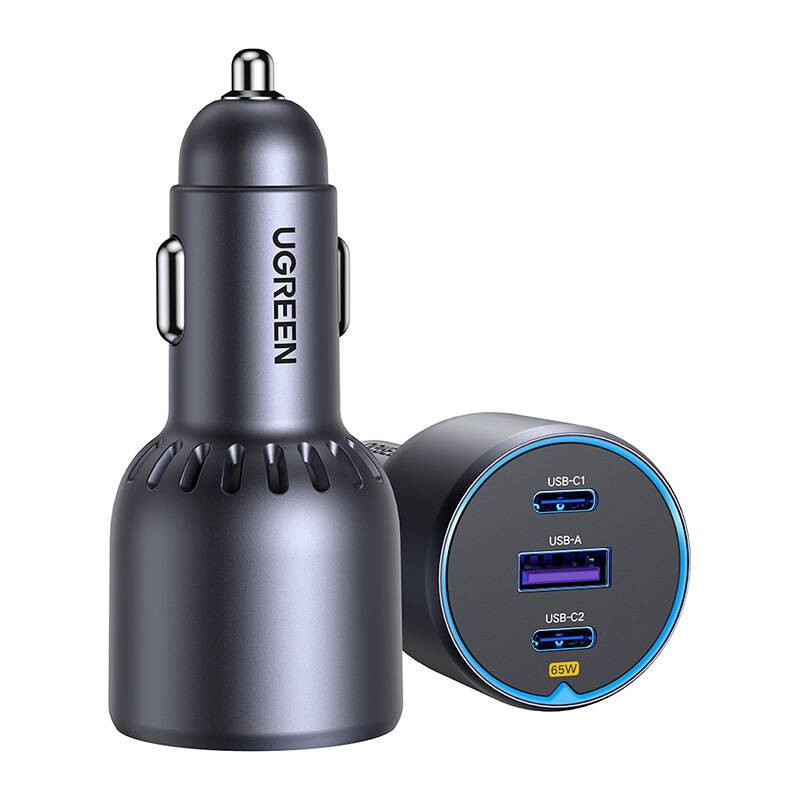 UGREEN EC703 USB-A, 2xUSB-C, 75W car charger black