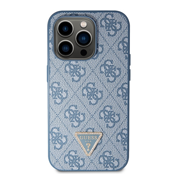 Guess GUHCP14LP4TDSCPB Apple iPhone 14 Pro hardcase Crossbody 4G Metal Logo blue