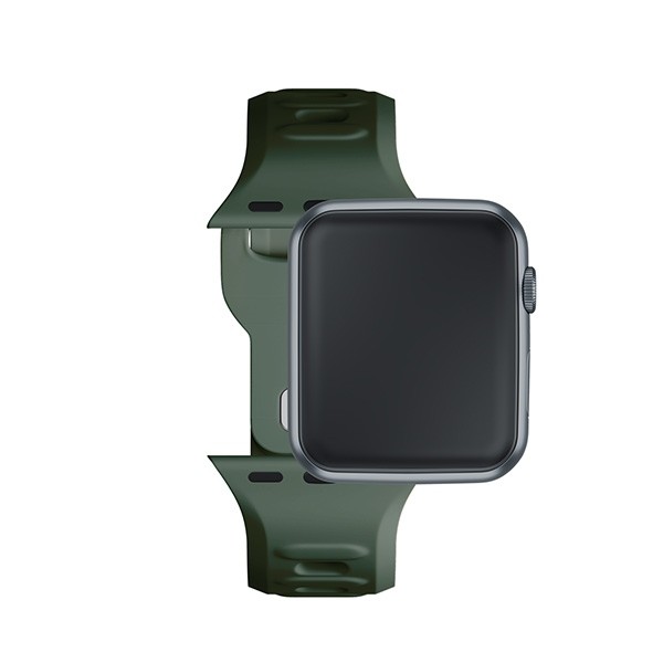 3MK Silicone Watch Strap Apple Watch 4/5/6/7/8/9/SE/Ultra 42/44/45/49mm dark green