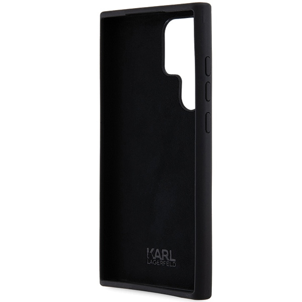 Karl Lagerfeld KLHCS23LSMHCNPK Samsung Galaxy S23 Ultra hardcase Silicone Choupette Metal Pin black