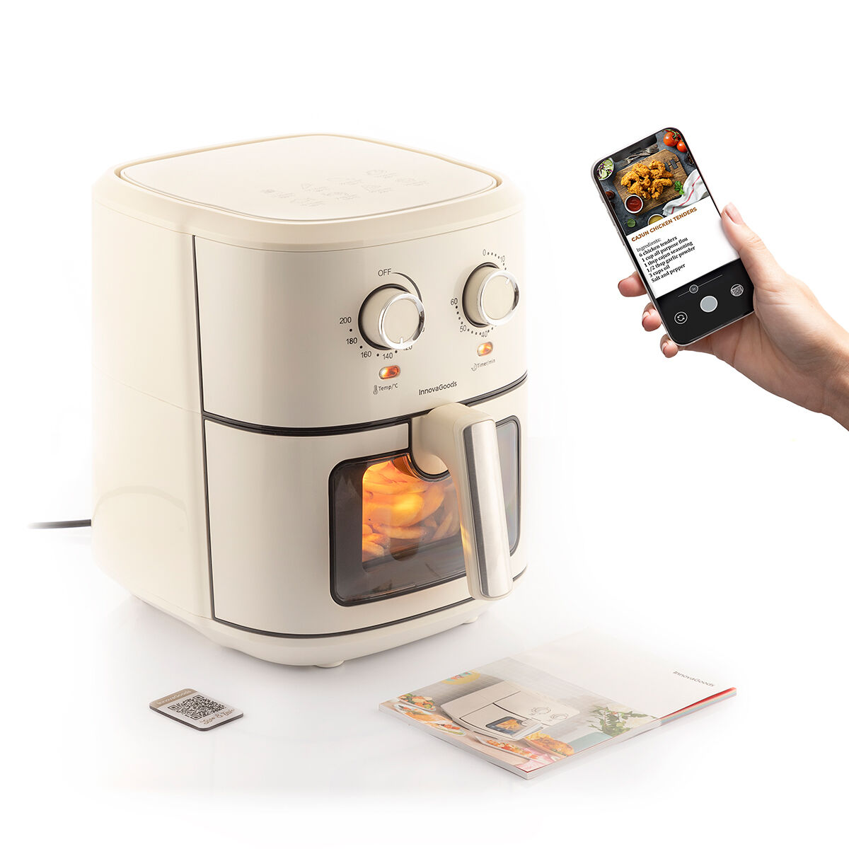No-Oil Fryer InnovaGoods Vynner Pro 6500 Stainless steel Cream 1700 W 6,5 L No-Oil Fryer InnovaGoods Vynner Pro 6500 Stainless steel Cream 1700 W 6,5 L
