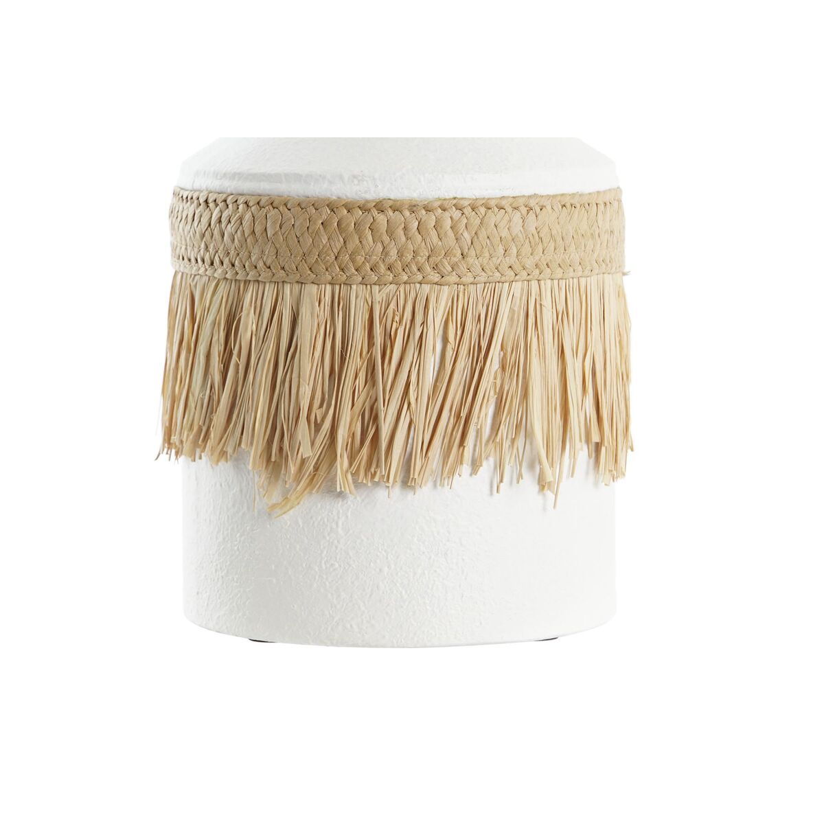 Vase DKD Home Decor Natural Metal White Fibre (20 x 16 x 40 cm)