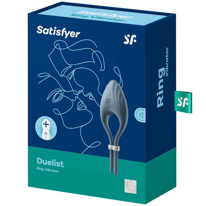 SATISFYER DUELIST RING VIBRATOR - GREY