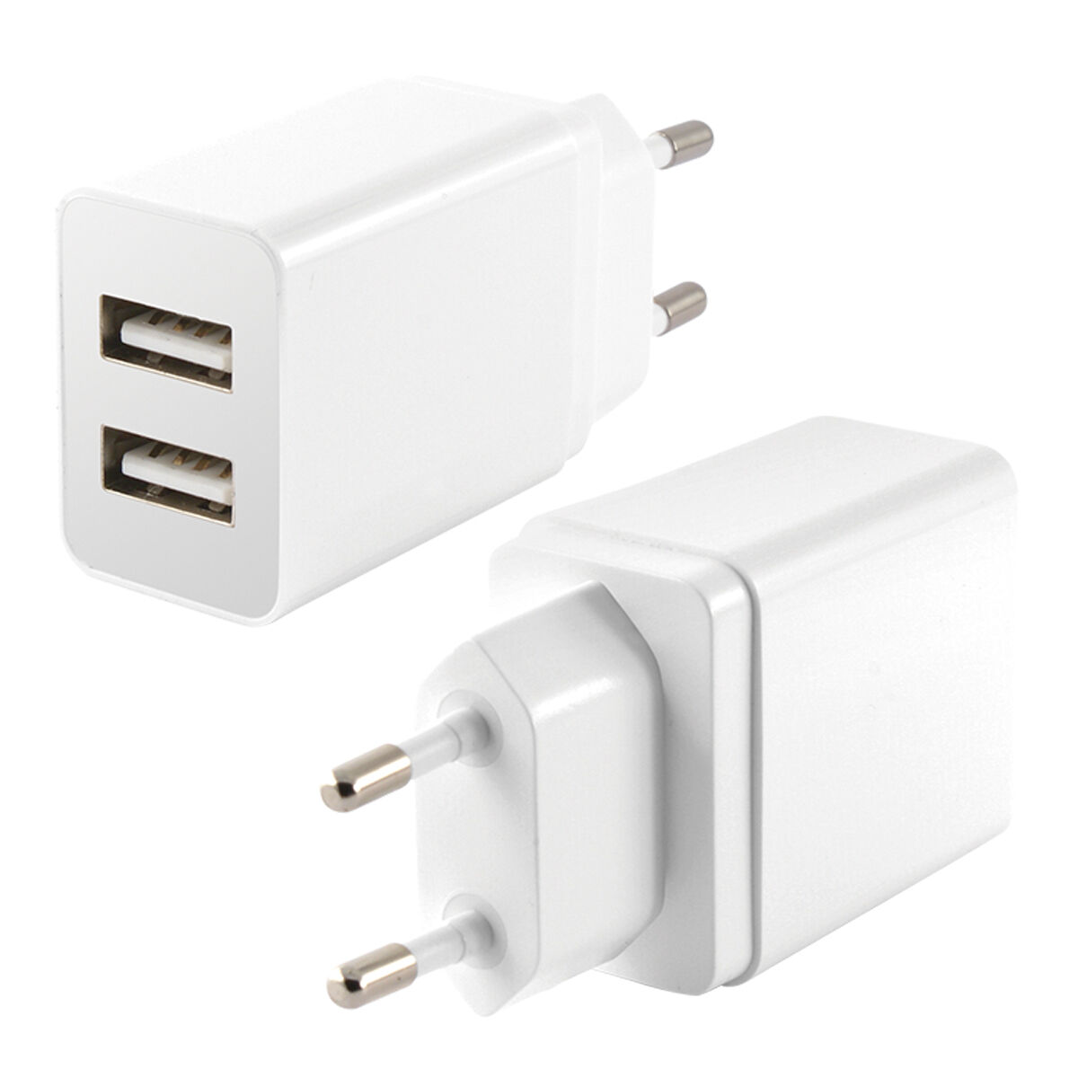 Wall Charger KSIX 2 USB 2.4A White Wall Charger KSIX 2 USB 2.4A White