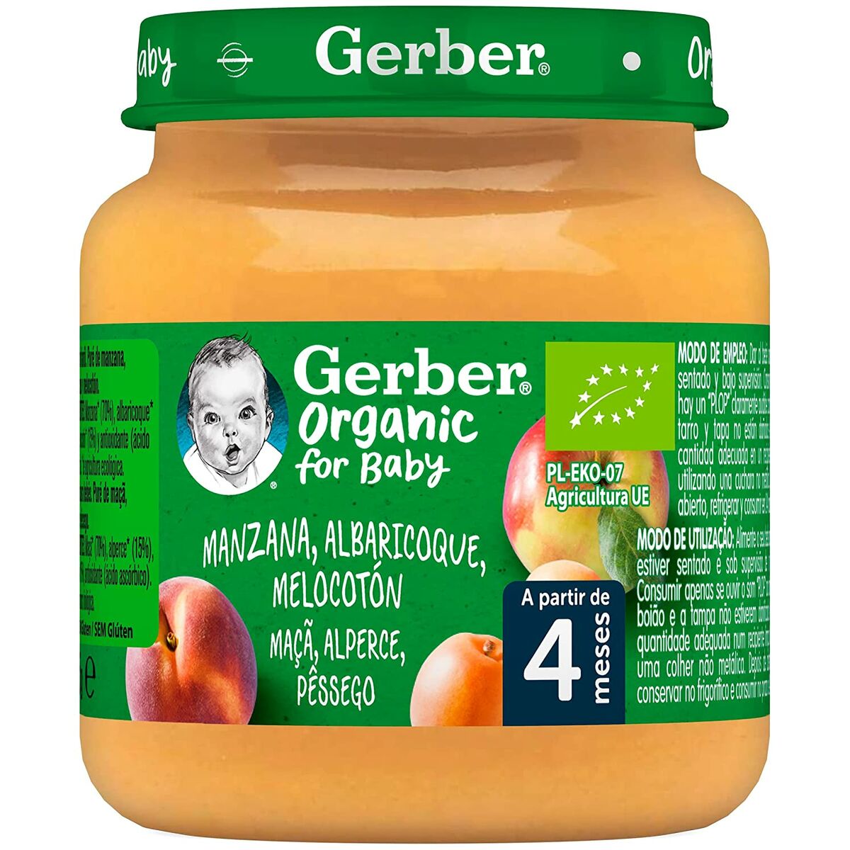 Baby food Nestlé Gerber Organic Apple Peach Apricot 125 g