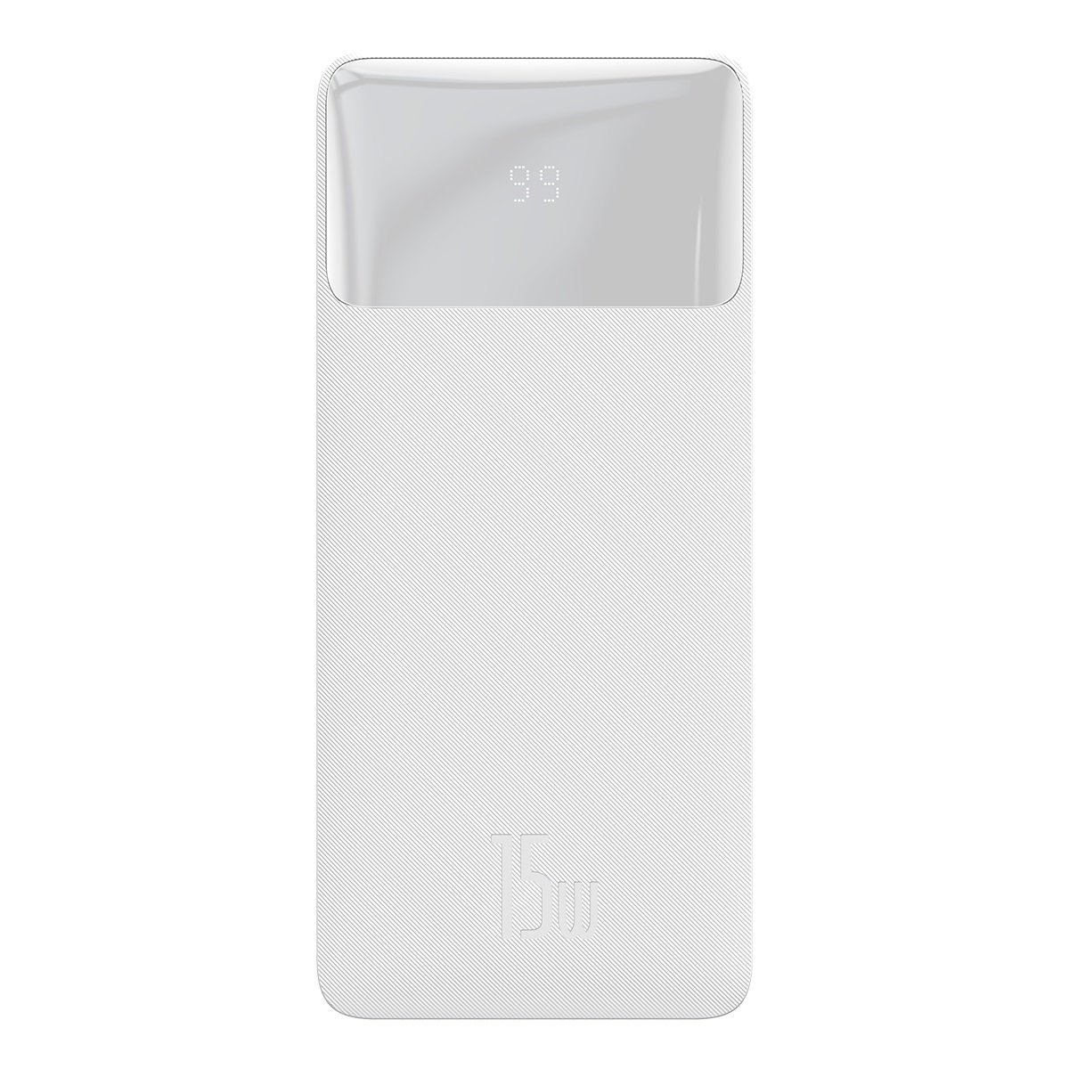 Powerbank Baseus Bipow Display 30000mAh 15W white (Overseas Edition) + USB/microUSB cable 0.25m white