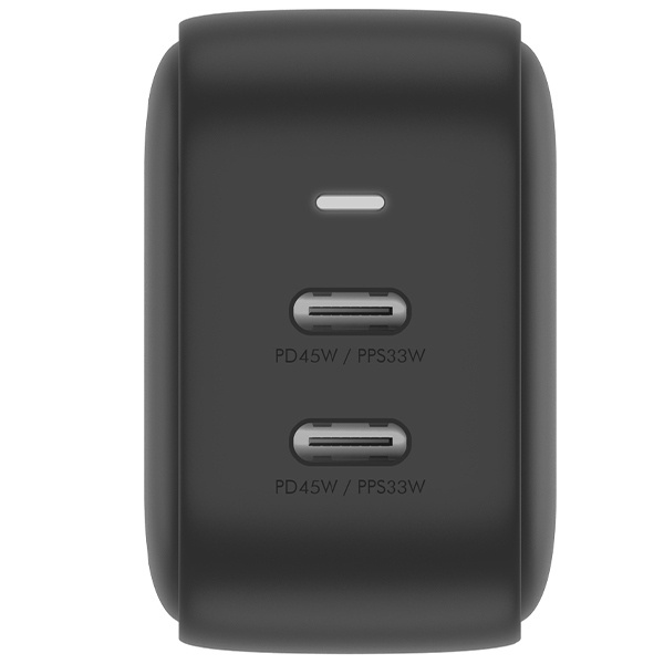 ENERGEA US+EU Travelite GAN45 2xUSB-C, PD, PPS, 45W black wall charger