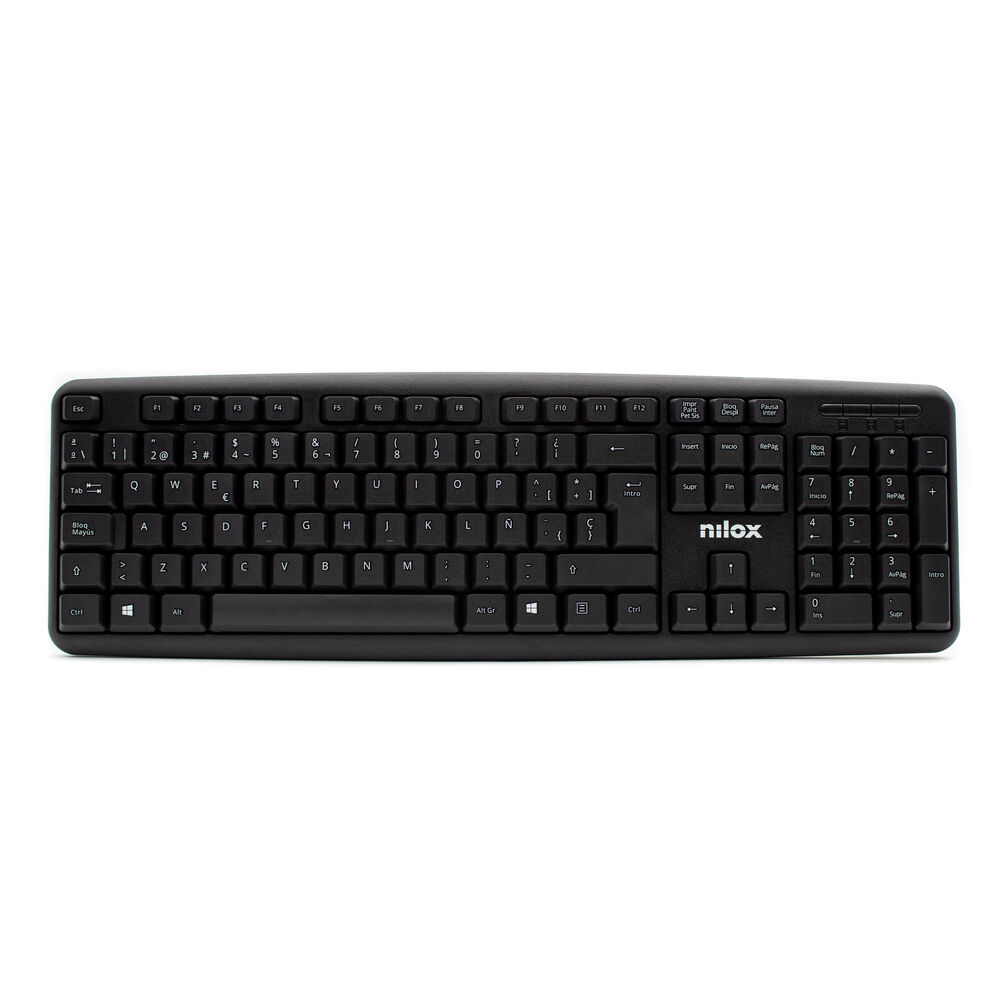 Tastatur Nilox NXKBE000002 Qwerty Spanisch Schwarz