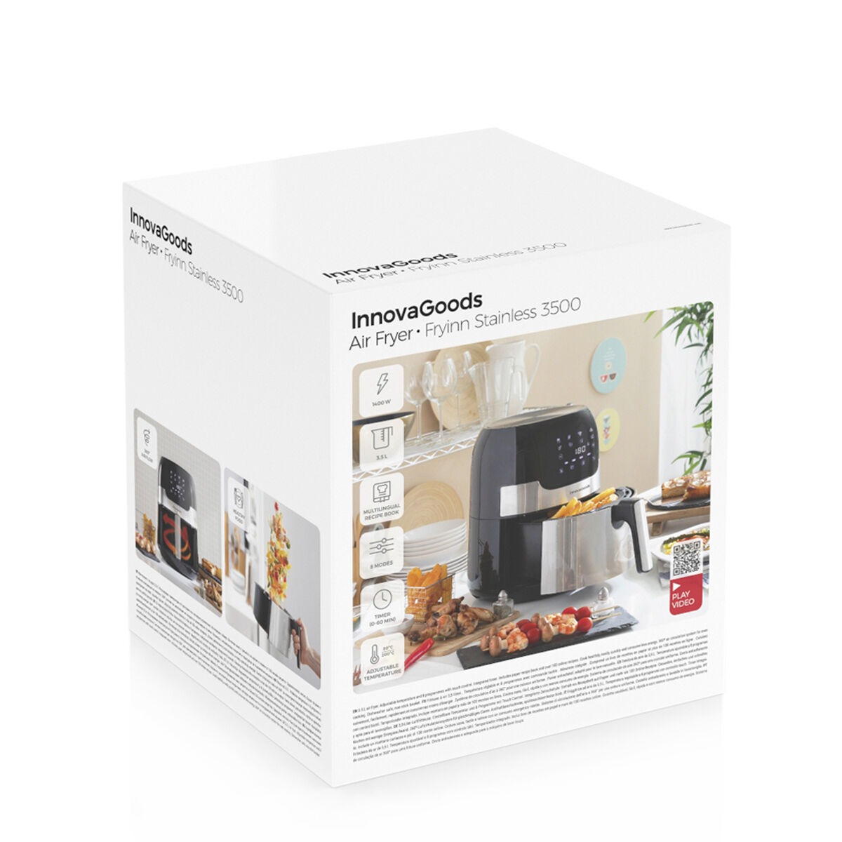 No-Oil Fryer InnovaGoods Fryinn 3500 Black Stainless steel 1400 W 3,5 L No-Oil Fryer InnovaGoods Fryinn 3500 Black Stainless steel 1400 W 3,5 L