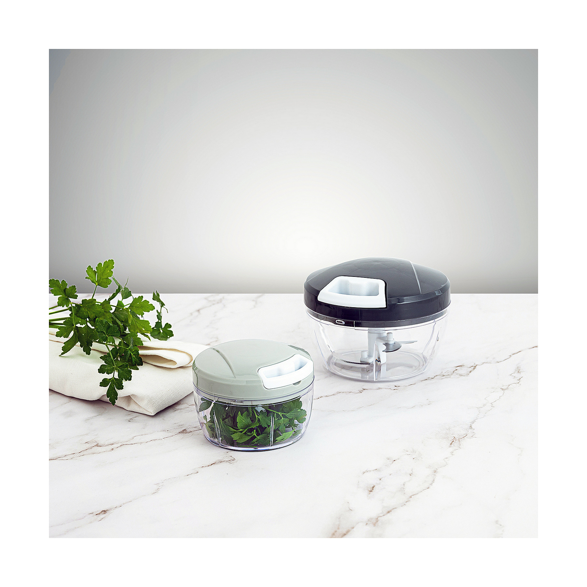 Manual mini chopper with pull cord Bidasoa Tribeca 8,5 x 6,5 cm (8,5 x 6,5 cm)