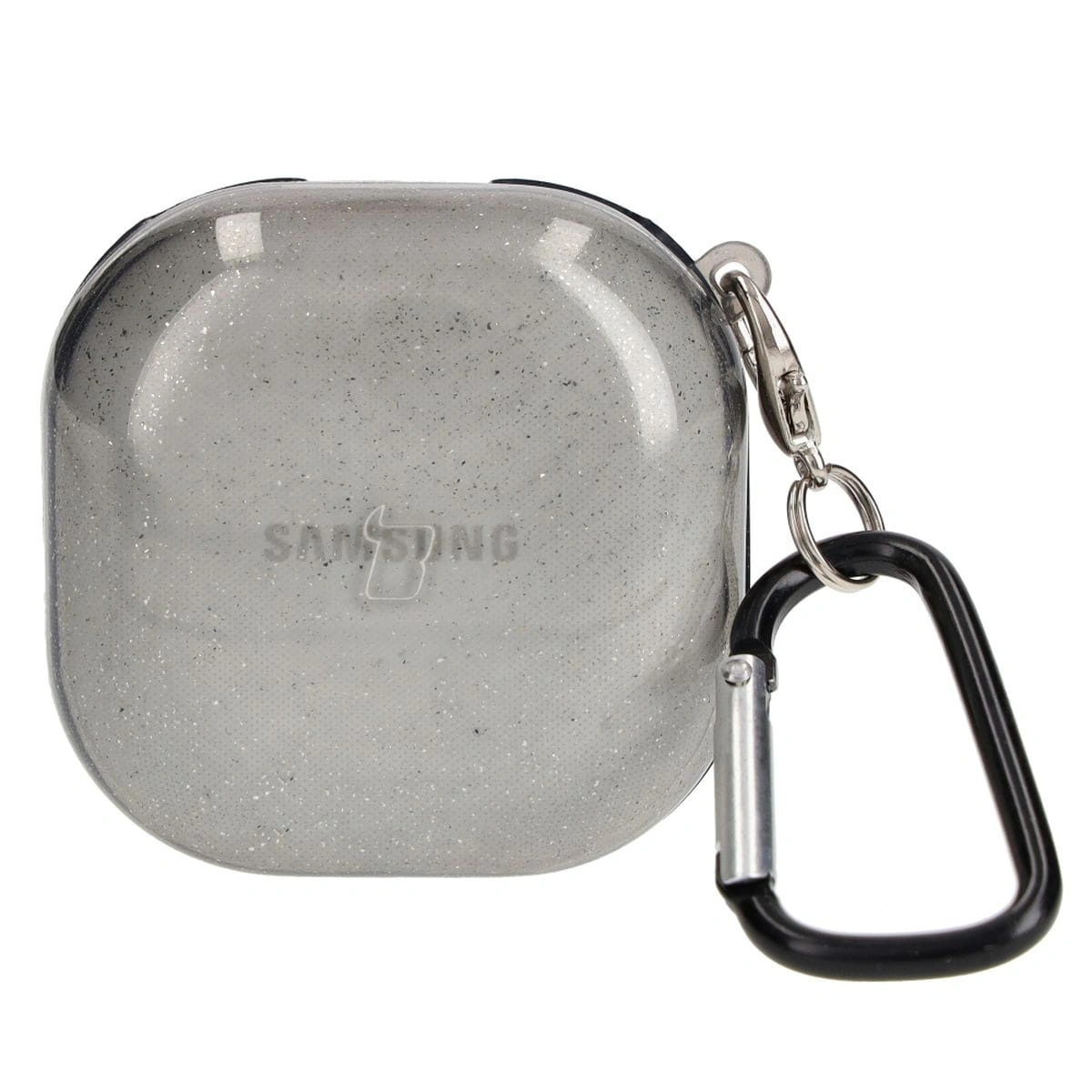 Bizon Case Headphone Clear Samsung Galaxy Buds Live / Pro / Buds2 / Buds2 Pro / Buds FE black-glitter