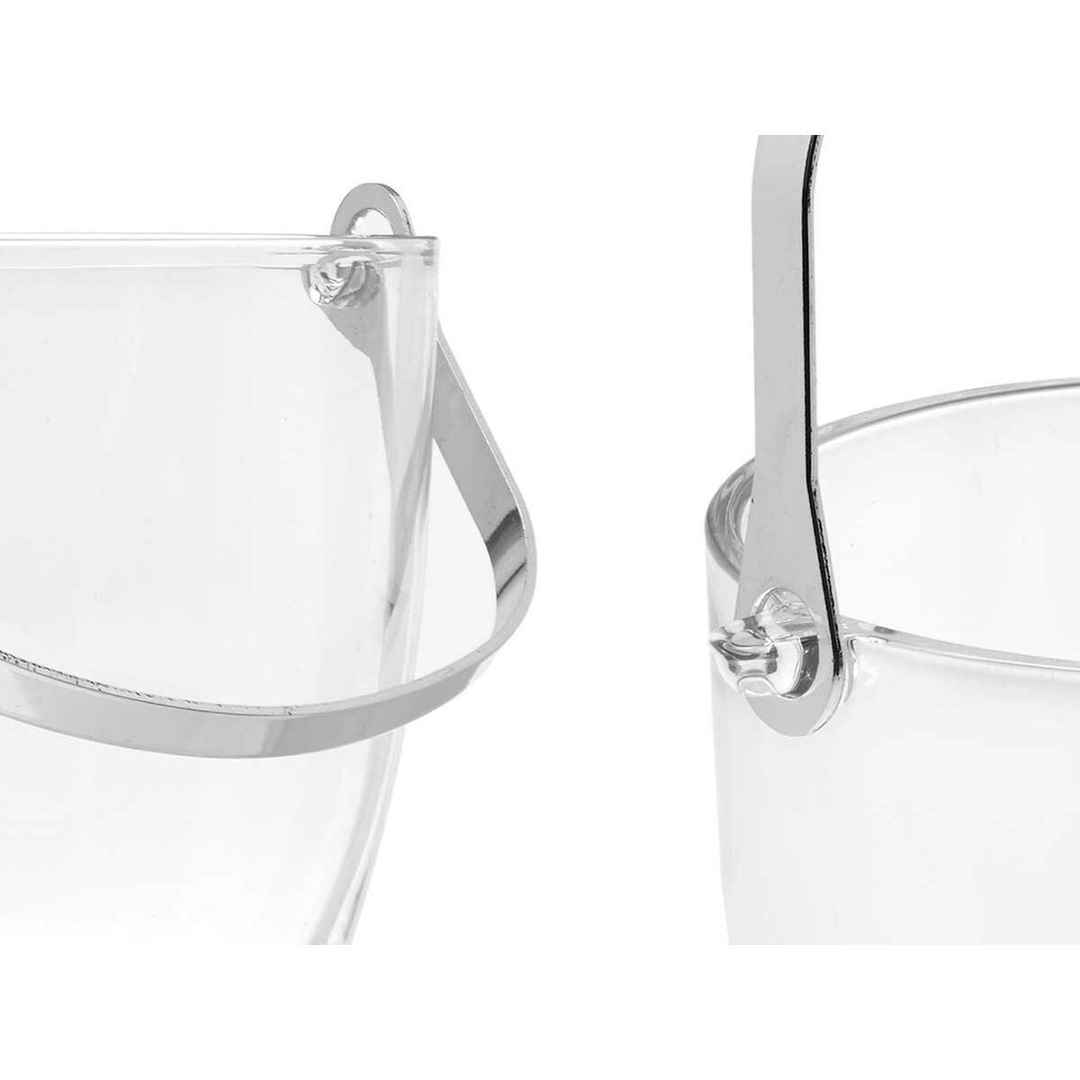 Ice Bucket Vivalto 11444 Transparent Metal Crystal 14,5 x 12 x 12,5 cm 4x (10,5 x 20 cm) Wine glasses (2 Units)