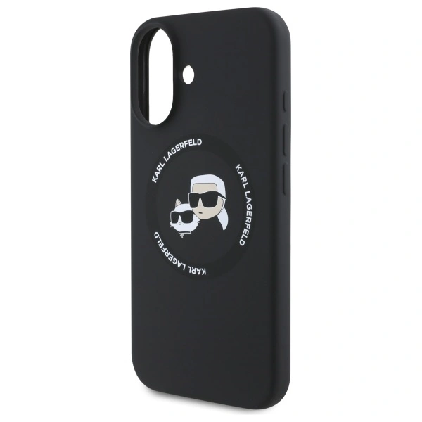 Karl Lagerfeld KLHMP16SSKCHTCK Apple iPhone 16 hardcase Silicone Karl&Choupette Heads MagSafe black
