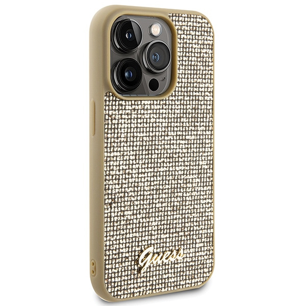 Guess GUHCP15LPMSDGSD Apple iPhone 15 Pro hardcase Disco Metal Script gold