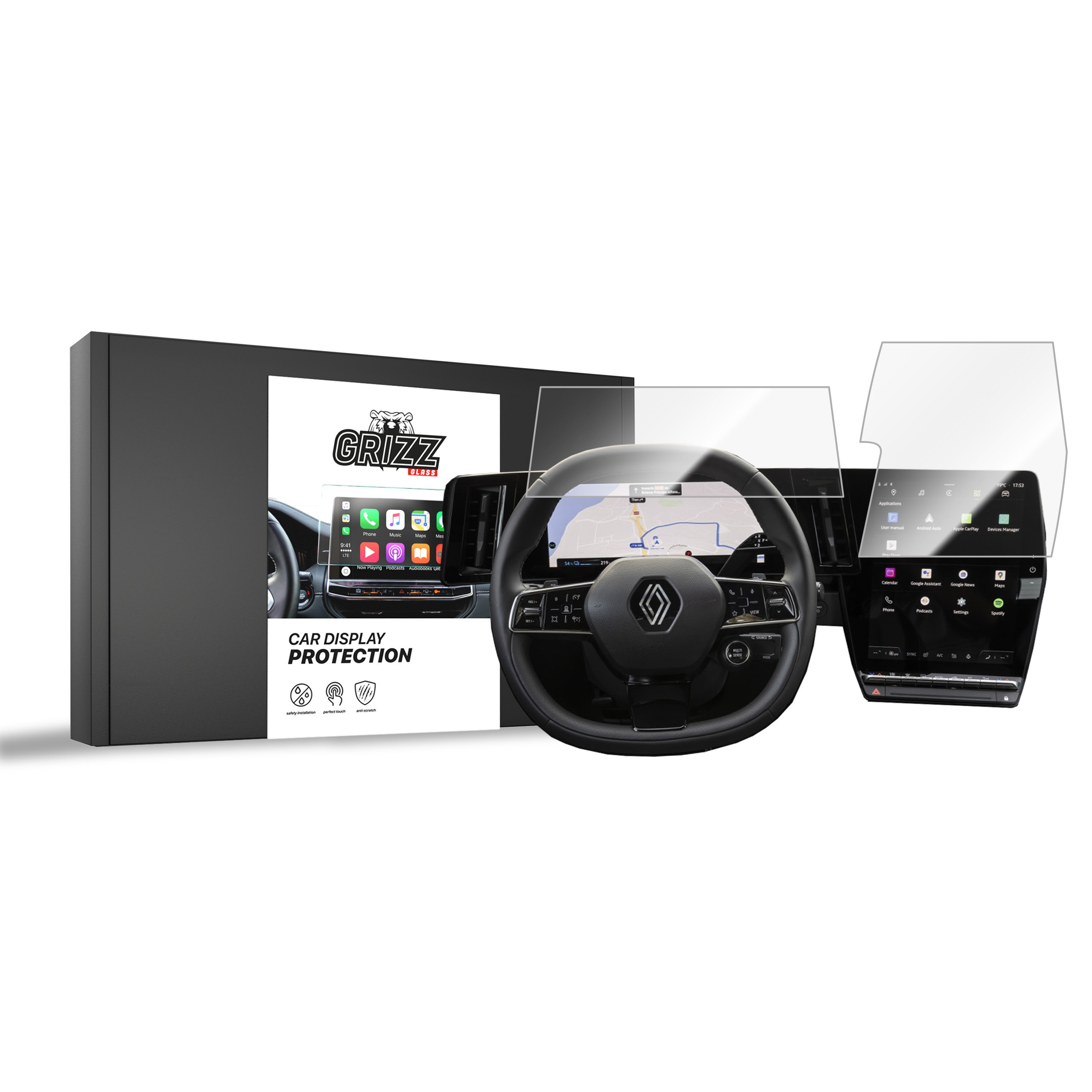 GrizzGlass CarDisplay Protection Renault Megane E-Tech 12” 2022 [2 PACK]