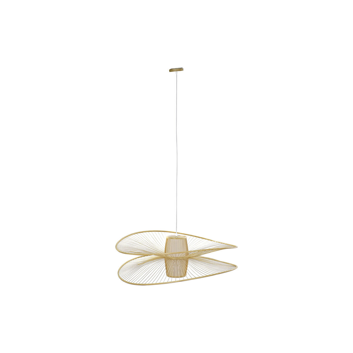 Ceiling Light DKD Home Decor White Natural Bamboo 50 W 100 x 100 x 32 cm